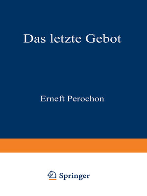 cover image of Das letzte Gebot